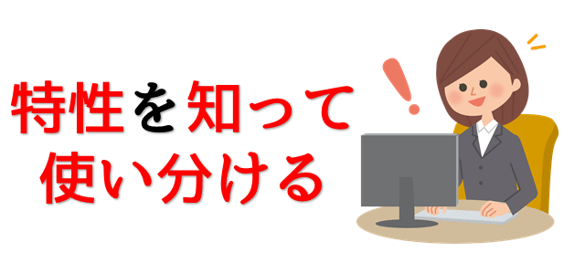 使い分けるを表現している画像