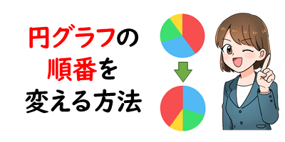 円グラフの順番の並び替えを表現している画像