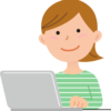 パソコンをする女性のイラスト