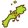 島根県の形をしたイラスト