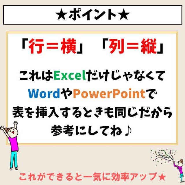 Excel(エクセル)｜「行」と「列」の覚え方