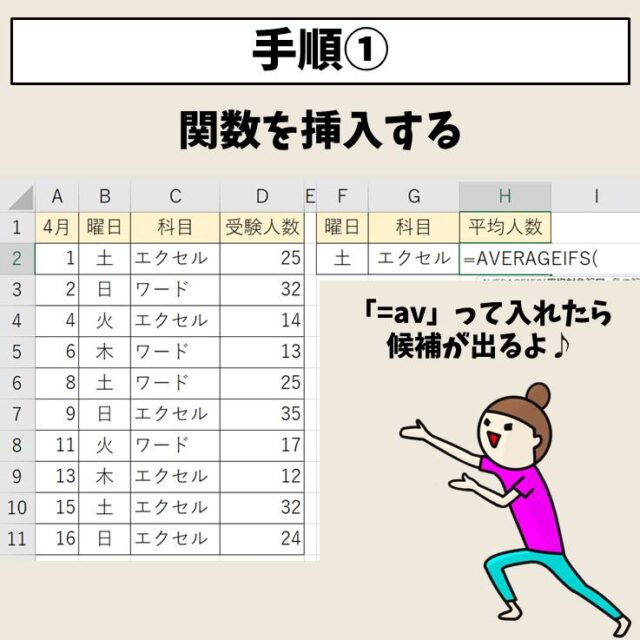 Excel(エクセル)｜AVERAGEIFS関数で複数条件を指定し平均を出す方法