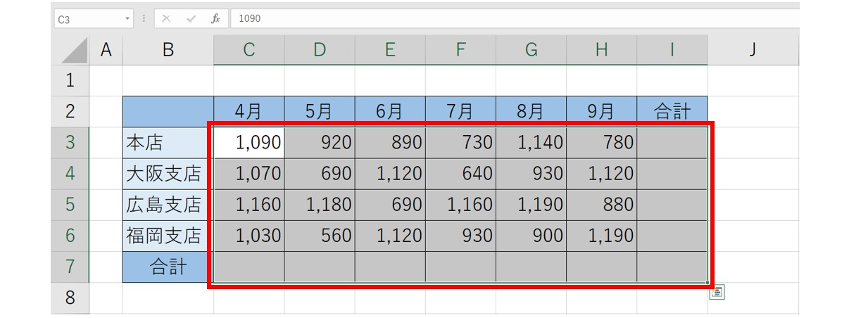 SUM関数を使って合計を出す方法