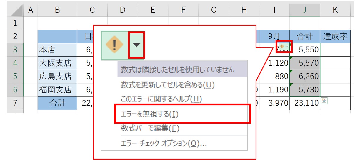 SUM関数を使って合計を出す方法