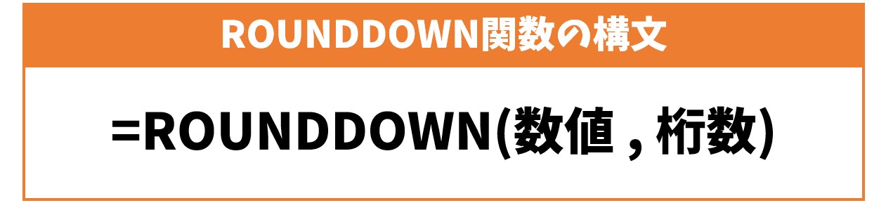 ROUNDDOWN関数の構文