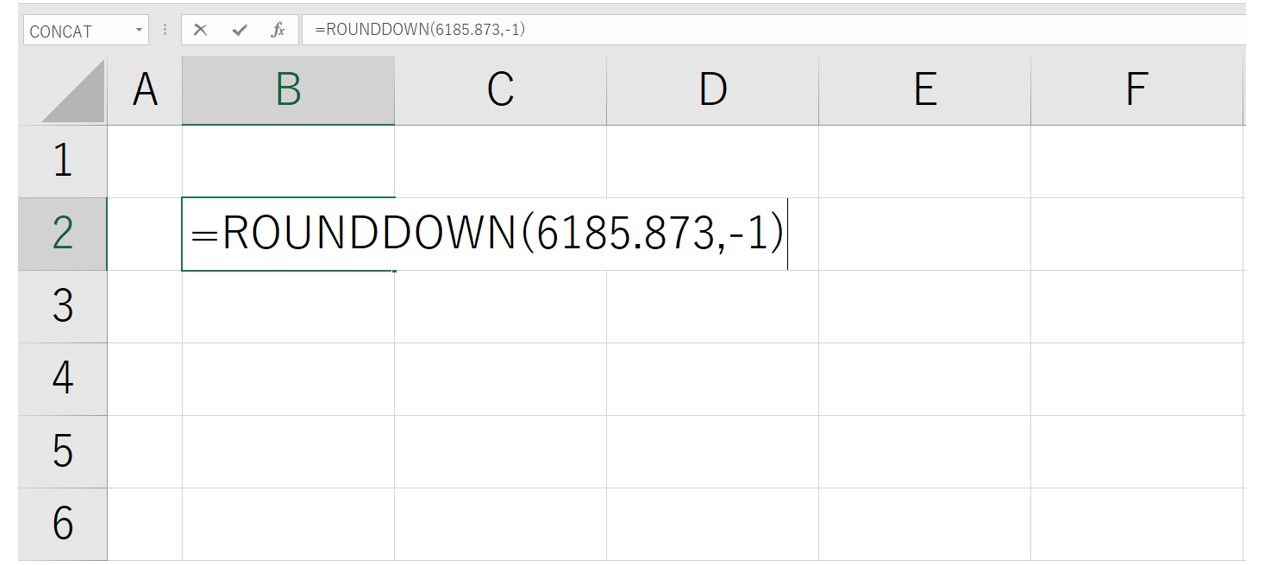 ROUNDDOWN関数で切り捨てする方法