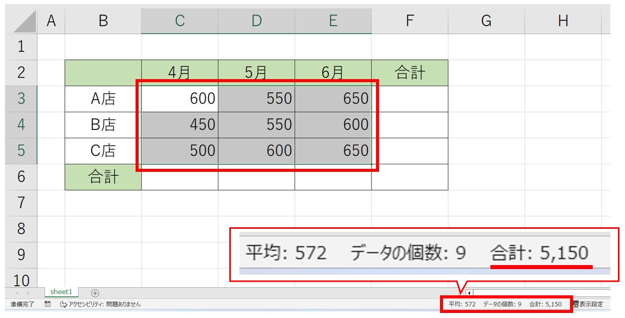 エクセルで合計を求める方法