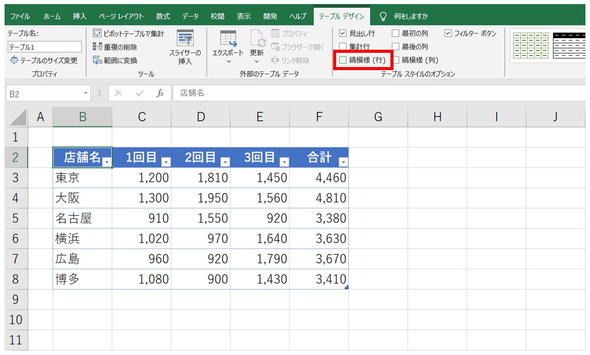 Excel(エクセル)テーブルの作り方と使い方