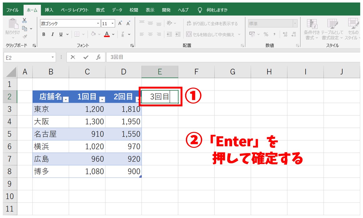 Excel(エクセル)テーブルの作り方と使い方