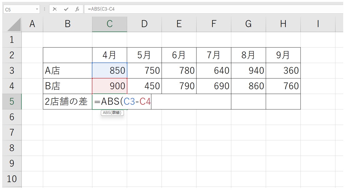 Excel(エクセル)で絶対値を出す方法