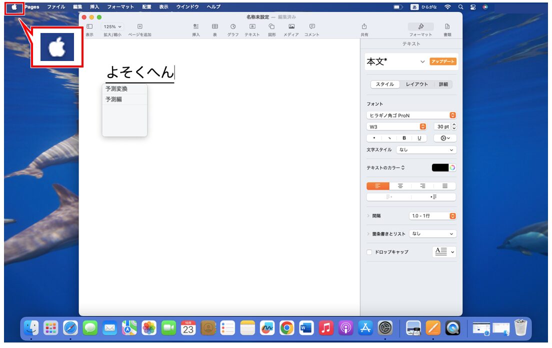 Macの予測変換(推測候補)の表示をオフにする方法