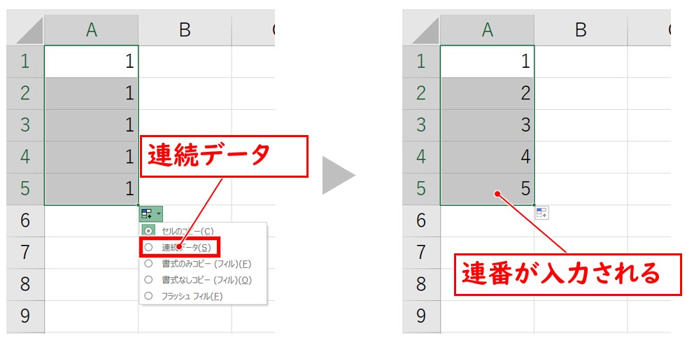 オートフィルオプション