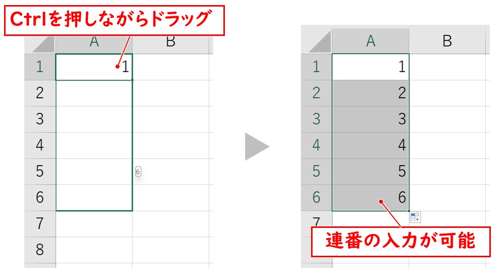 Ctrl+オートフィル