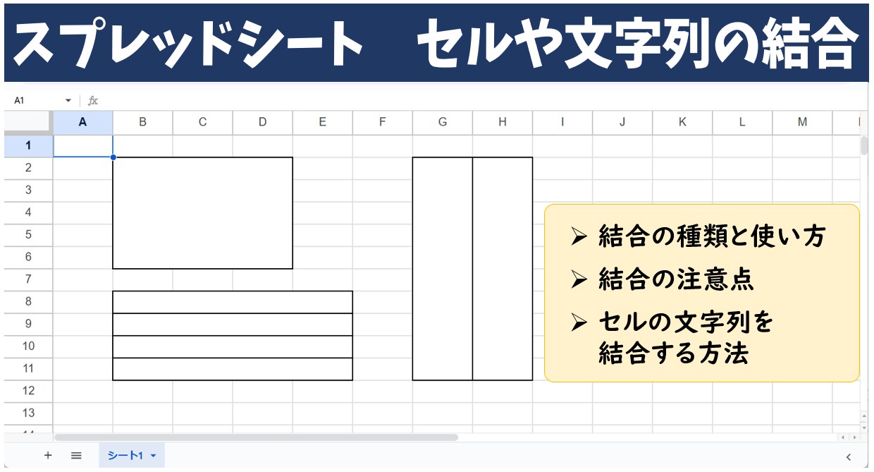 スプレッドシート　セルや文字列の結合