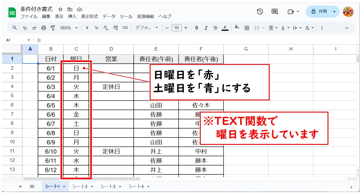 Googleスプレッドシートの条件付き書式の使い方