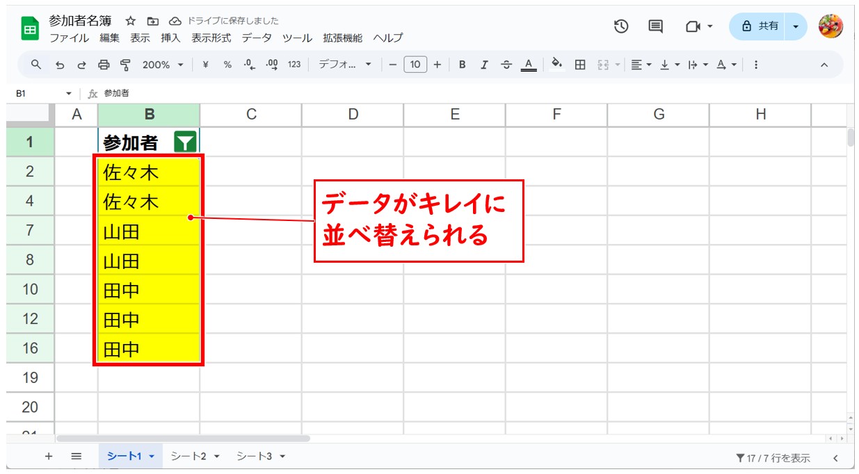 スプレッドシート 重複 色付け