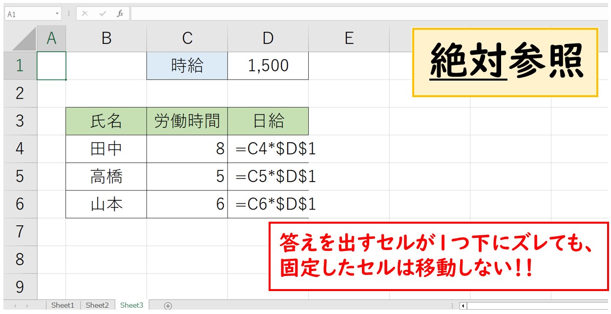エクセル 掛け算 表 絶対参照