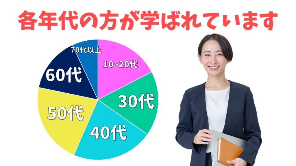 パソコン教室に通われる年代