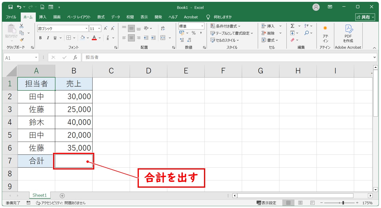 sum関数 種類(SUM)