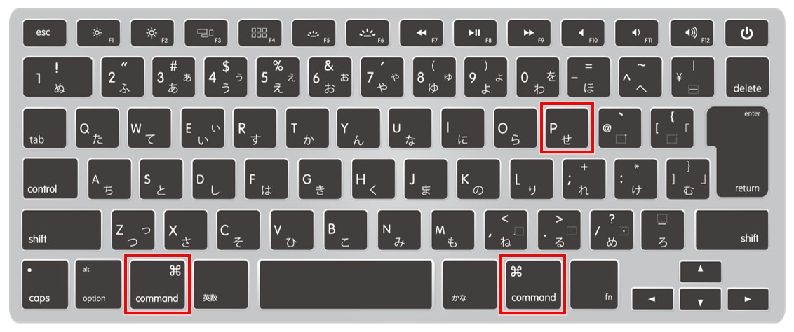 Macbookで印刷をするショートカットキー