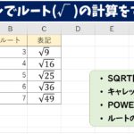 エクセルでルート(√ )の計算をする方法