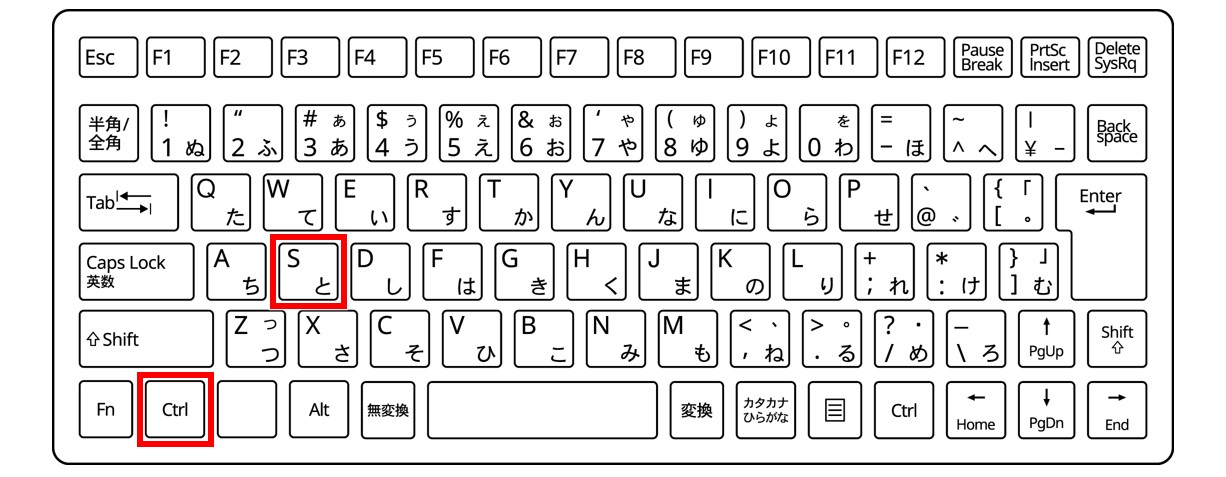 保存のショートカットキー