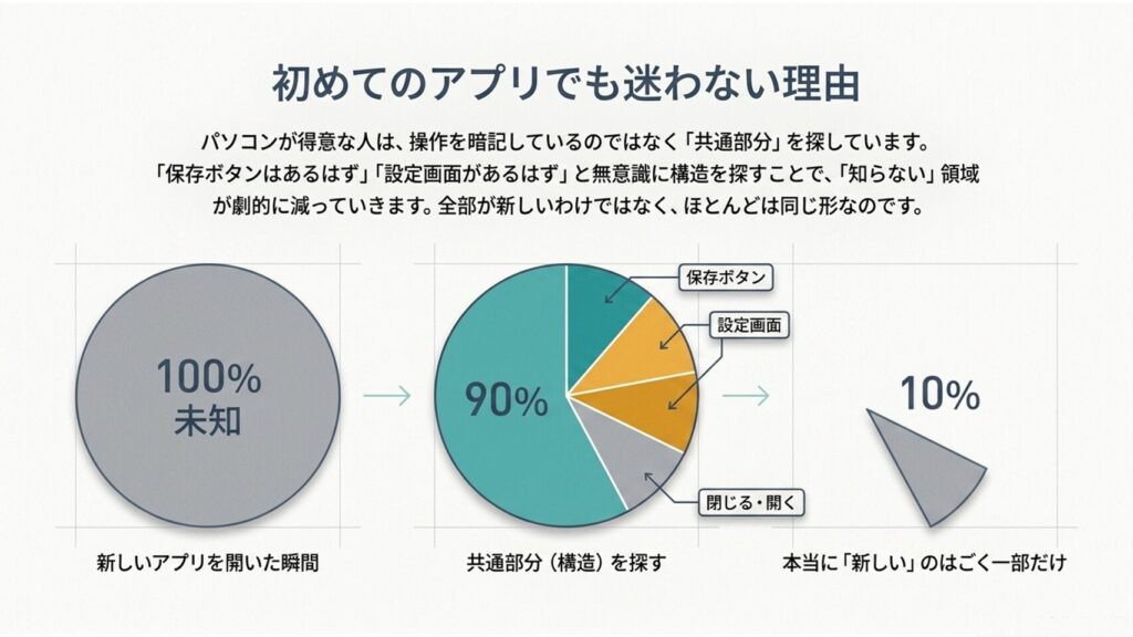 パソコン操作で初めてのアプリでも悩まない理由