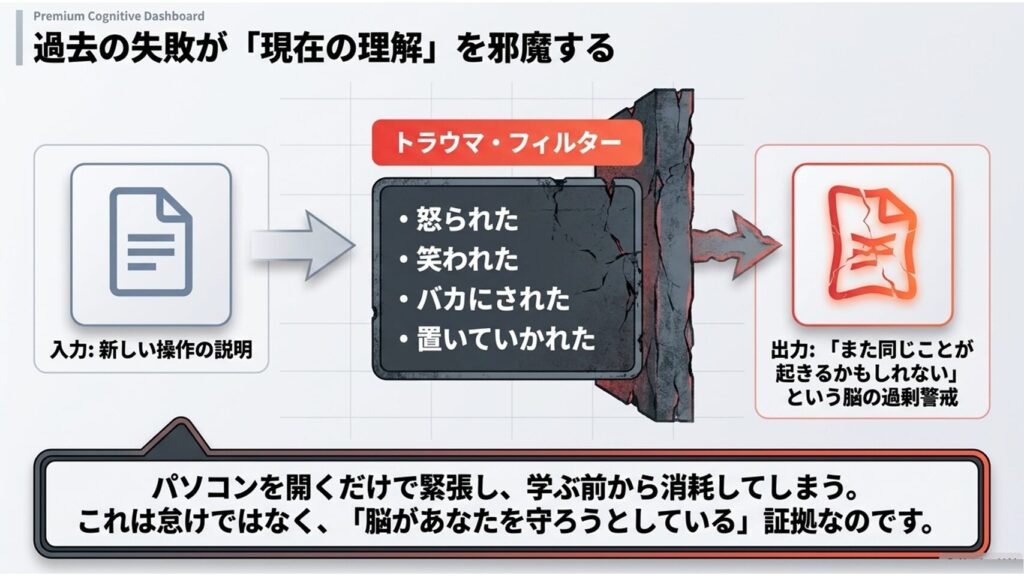 パソコンにおいての過去の失敗が現在の理解を邪魔する