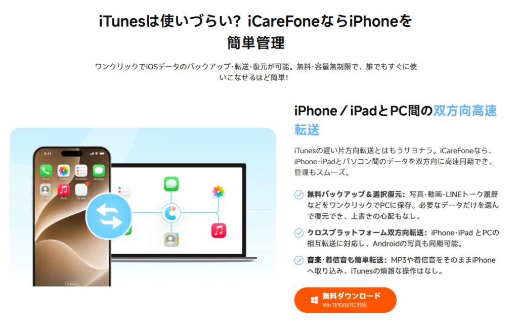 iPhoneをもっと管理しやすくするためのソフト