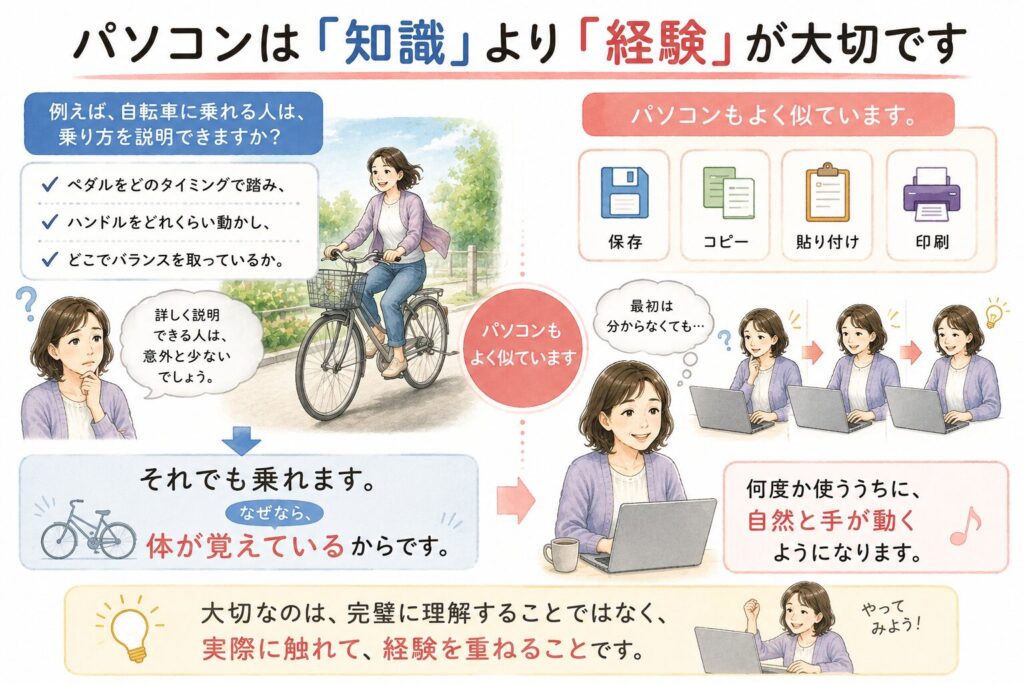 パソコンは「知識」より「経験」が大切です