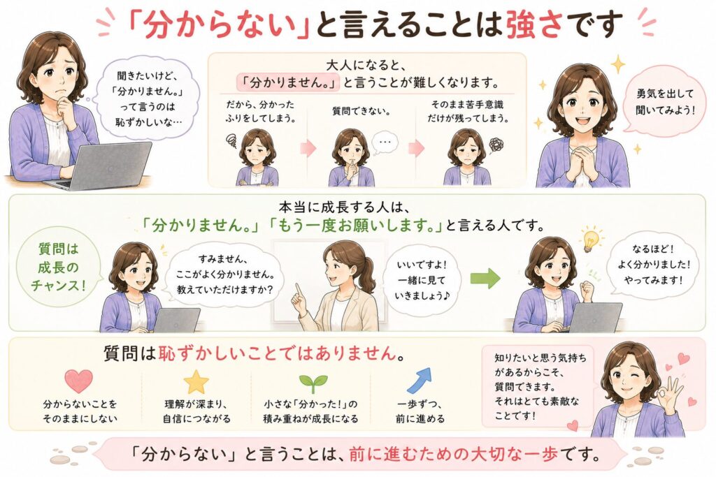 「分からない」と言えることは強さです