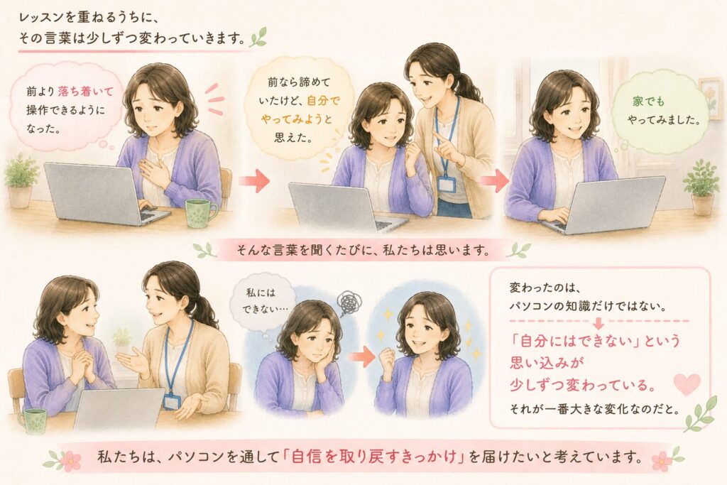 「自分にはできない」という思い込みが少しずつ変わっている。