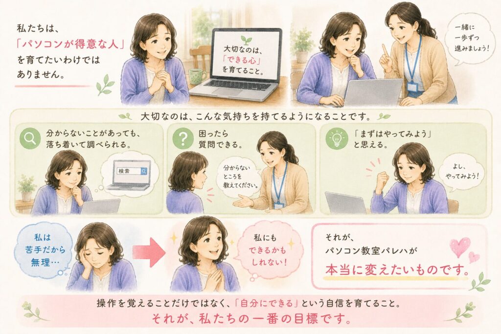 パソコンが使えるようになると思えるようになること