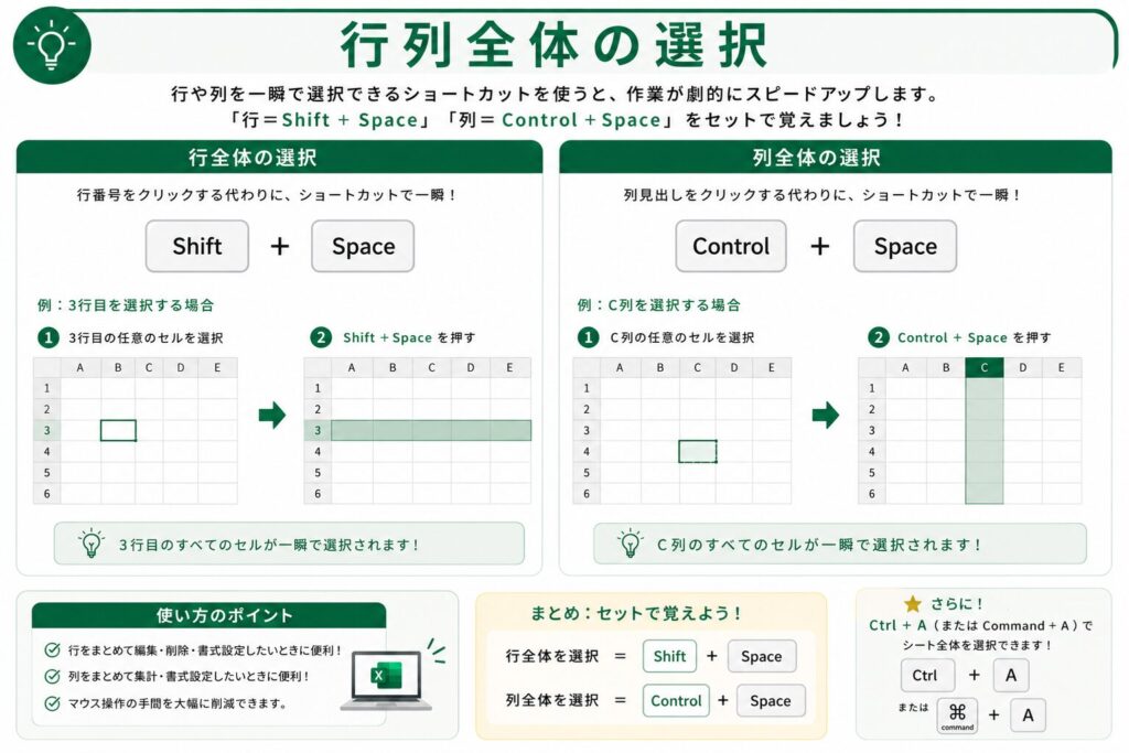 行列全体の選択