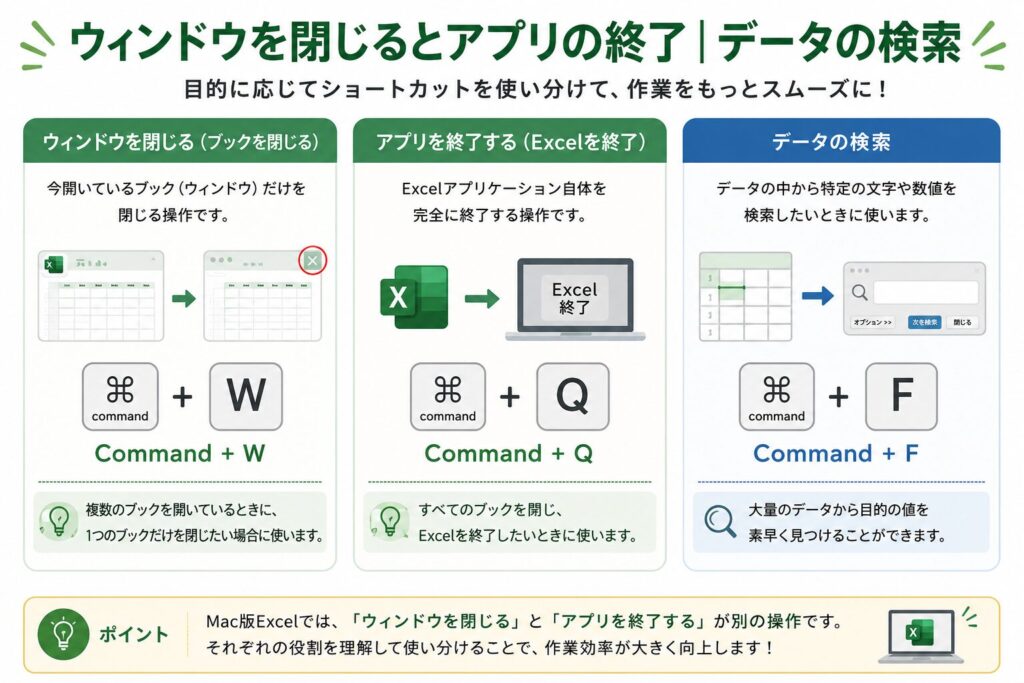 ウィンドウを閉じるとアプリの終了｜データの検索
