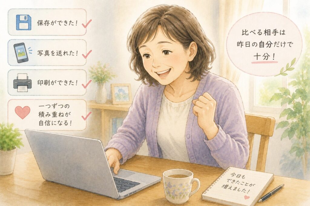 昨日の自分と比べれば十分です