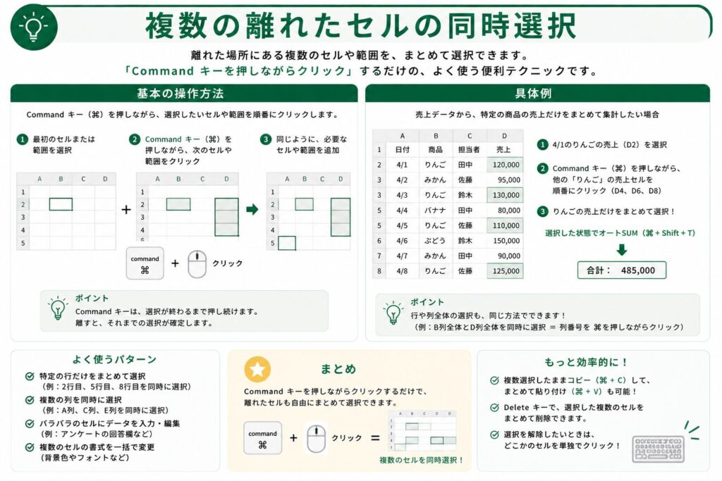 複数の離れたセルの同時選択