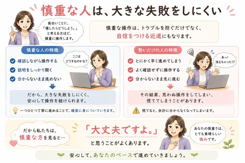 慎重な人は、大きな失敗をしにくい