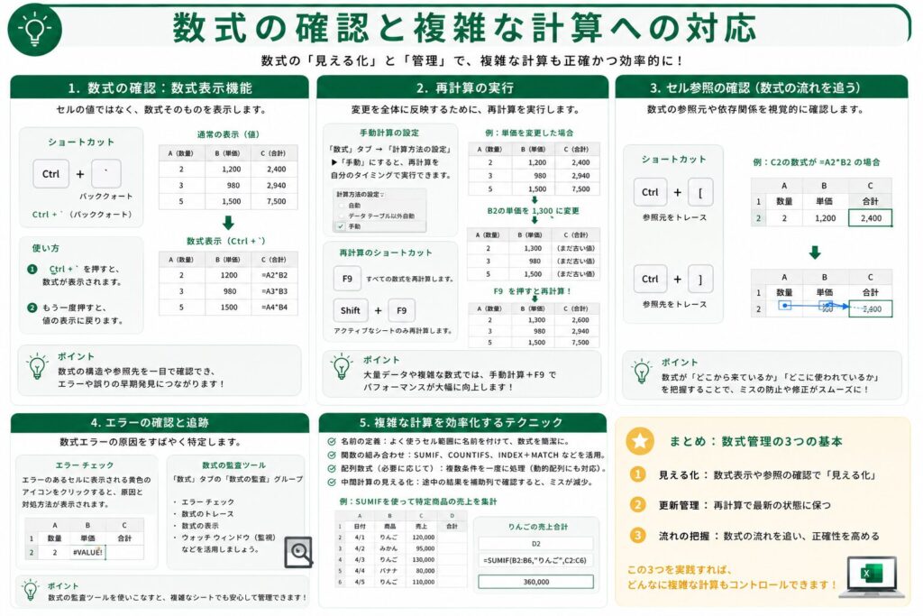 数式の確認と複雑な計算への対応
