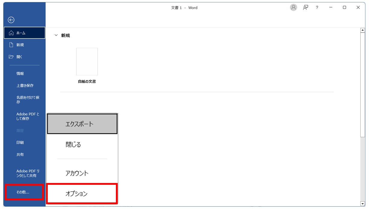 ワードのオプション設定を利用した解除