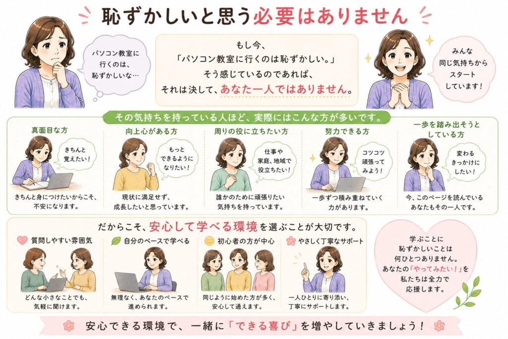 恥ずかしいと思う必要はありません