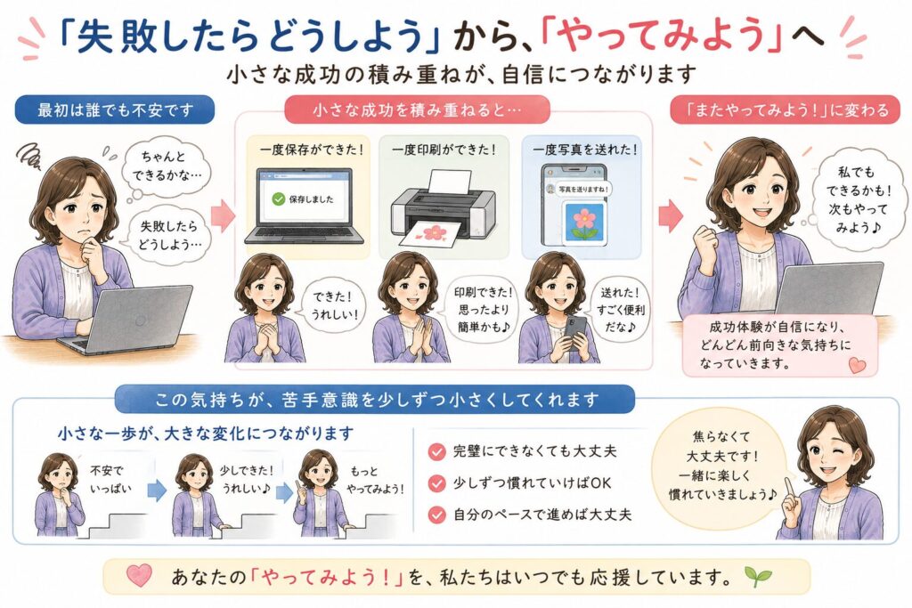 「失敗したらどうしよう」から、「やってみよう」へ