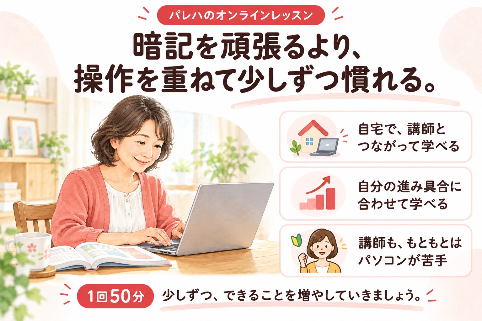 自宅で少しずつ慣れていく